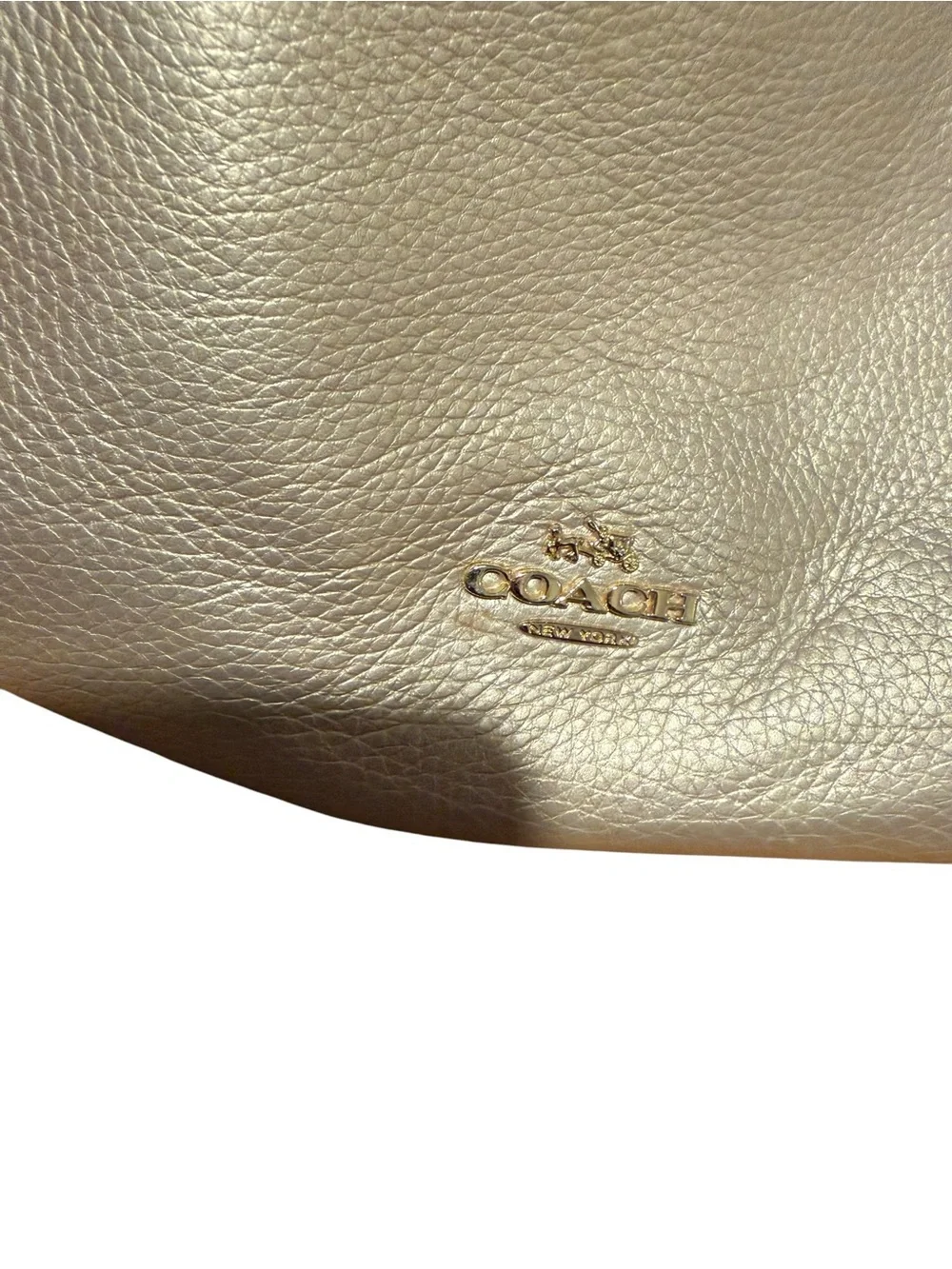 Coach Metallic Rose Gold Leather Crossbody Bag